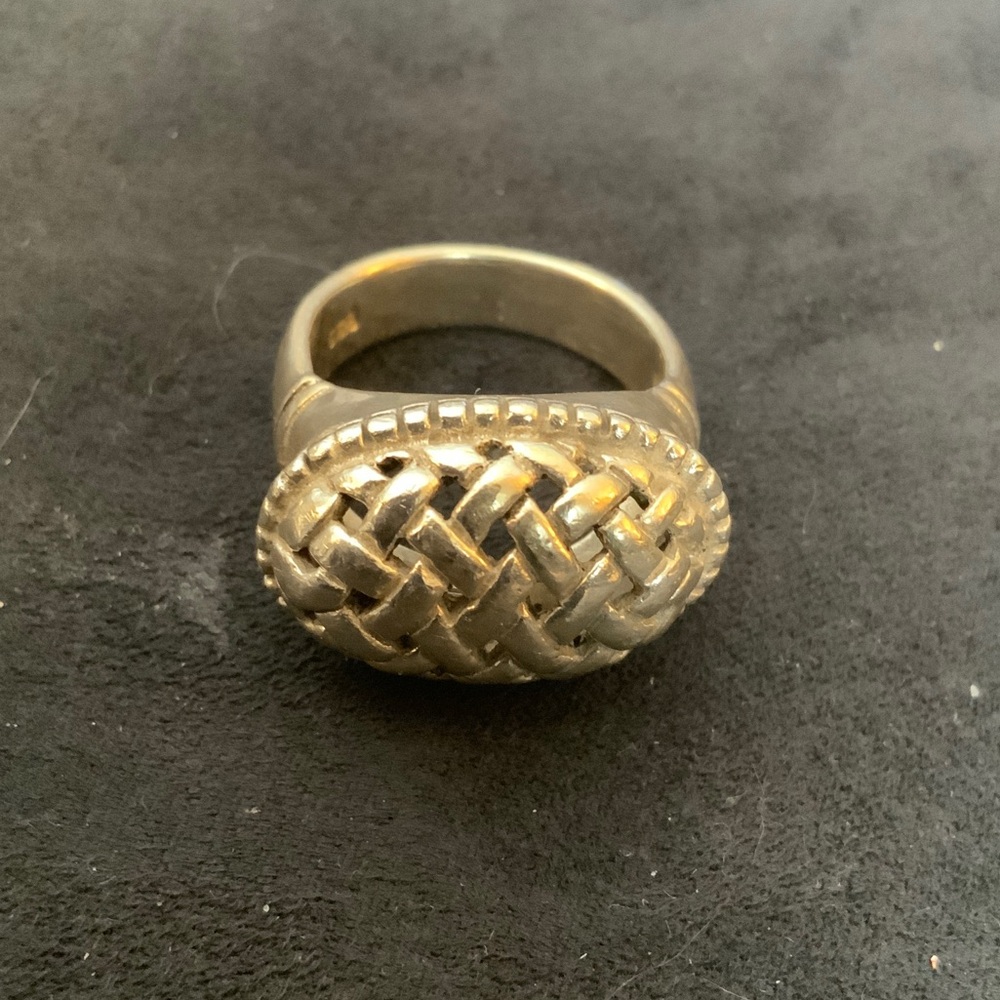 Elegant Sterling Silver Woven Ring Size 6